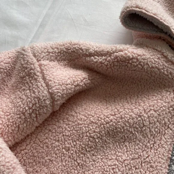 Limited Too Pink Sherpa Hooded Open Sweatshirt Size 10 - Picture 3 of 9